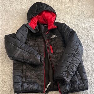 ZeroXposur Black Puffer Jacket with Red Lining and Hood medium 10/12